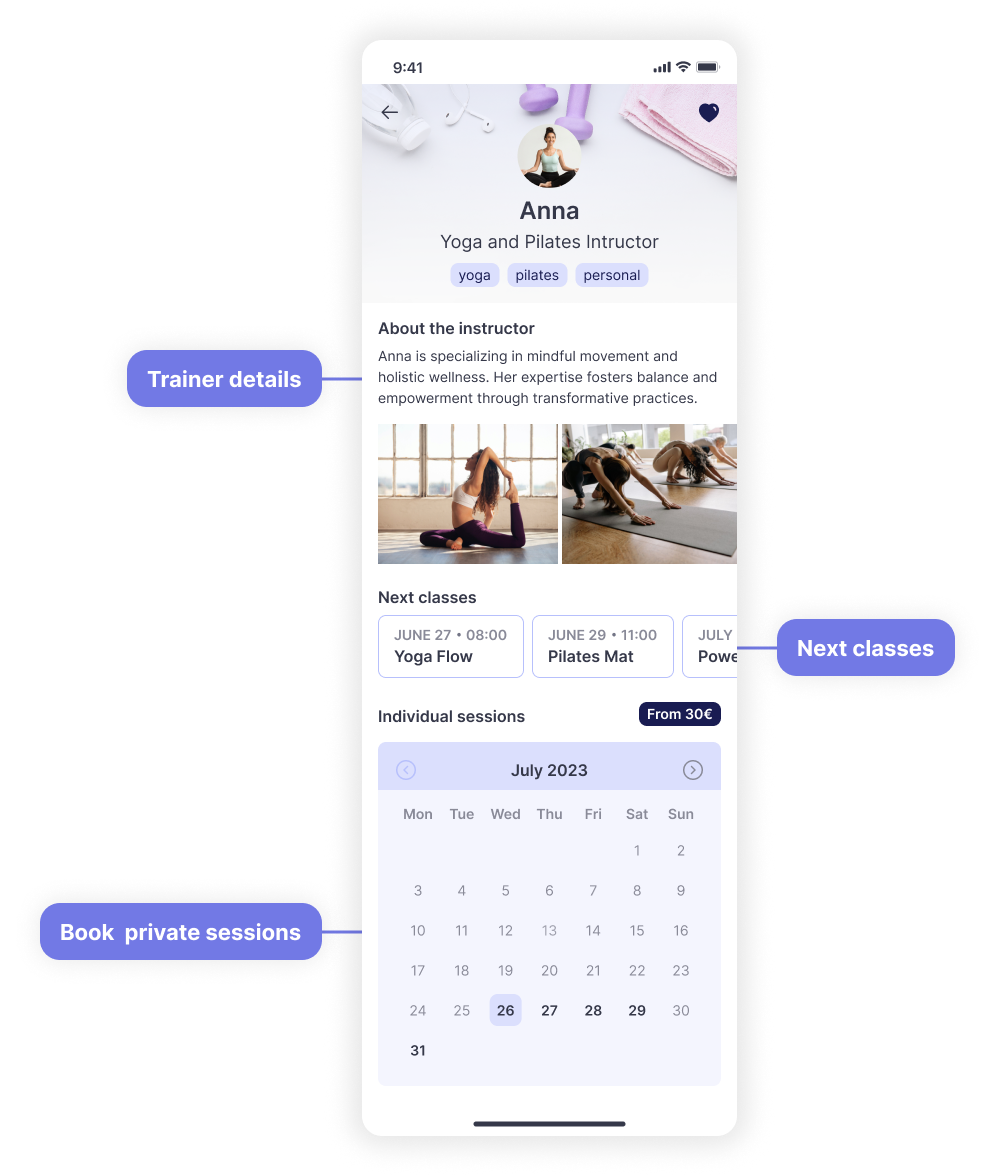 Trainer screen